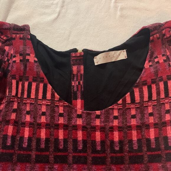 Korovilas anthropologe womens large isabell dress burgundy picasso print red woo - Picture 5 of 16